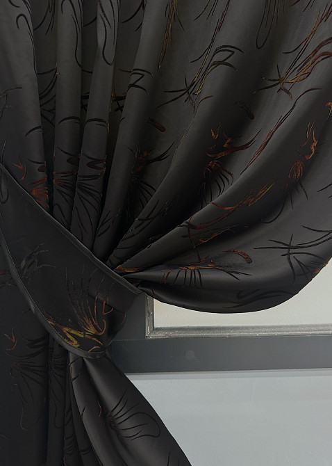 Комплект коротких штор VR-Textil Черный 140х170 см 2 шт (35-0399) Киев - изображение 4