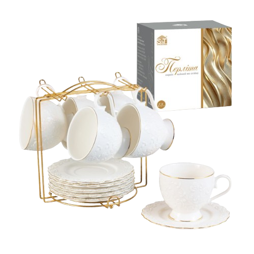 Сервіз чайний Перліта 12 предметів (ч.260мл + блюдце d14см) на стійці S&T Житомир - изображение 1