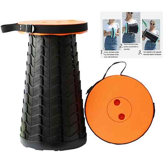 Раскладной стул, складной табурет Retractable Stool. Цвет: оранжевый EQ-60 Львов