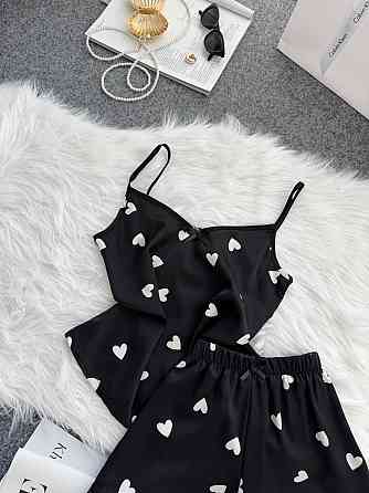 Женская базовая повседневная домашняя шелковая пижама с кружевом Одесса