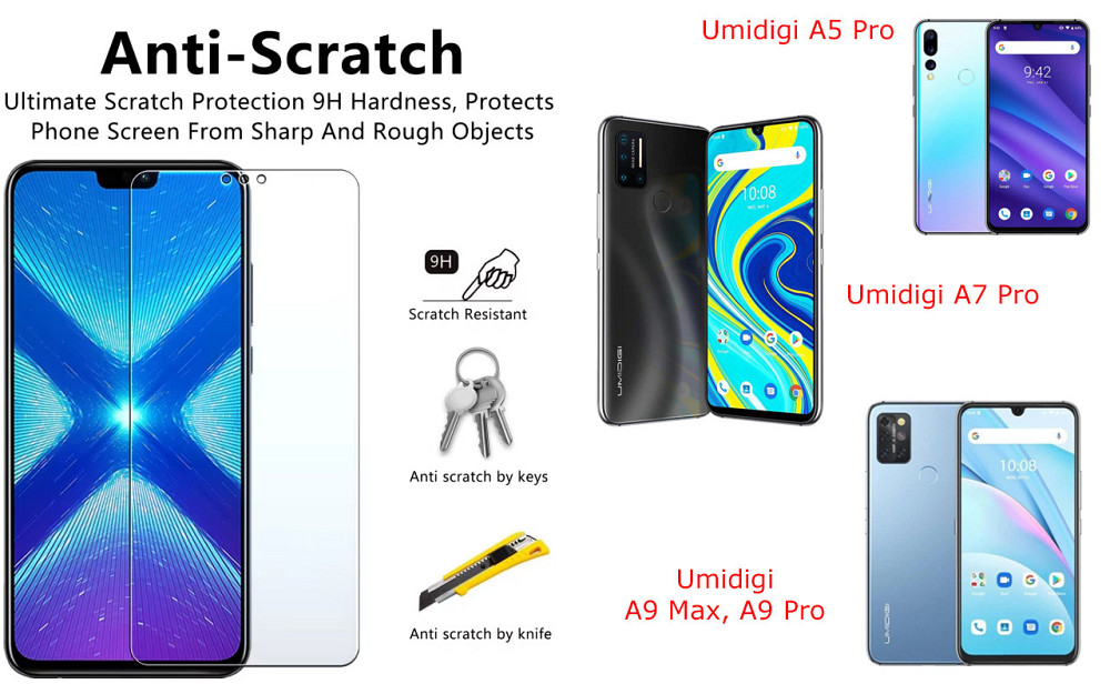 Защитное стекло NeoGlass для Umidigi A5 Pro, A7 Pro, A9 Max, A9 Pro – ультрапрозрачное и устойчивое Киев - изображение 1