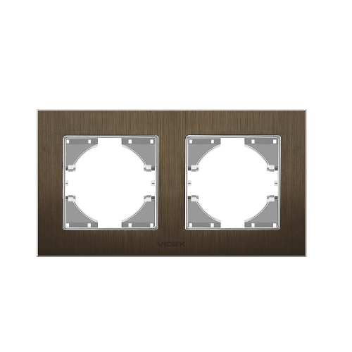 BINERA шоколадний алюміній Рамка горизонтальна 2-а Videx Житомир