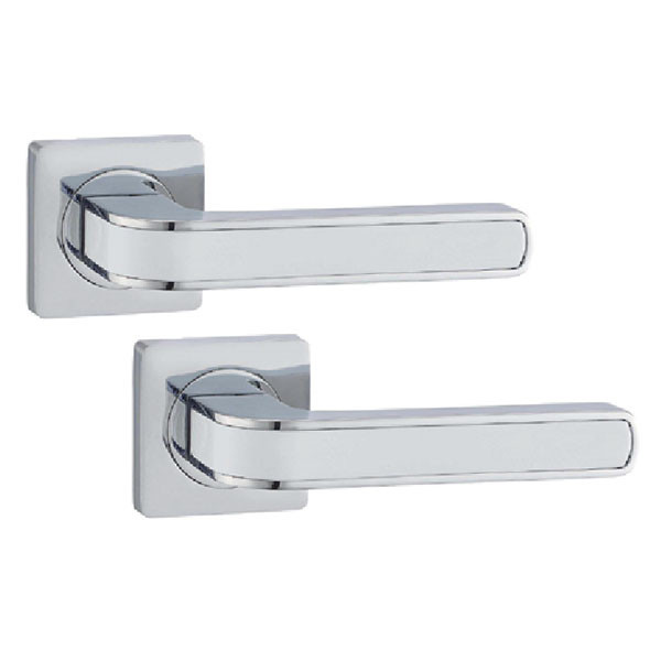 Ручка для дверей на квадратній розетці Кедр Ультра 21.830 MCP/WH хром матовий з білою вставкою Київ - фото 1