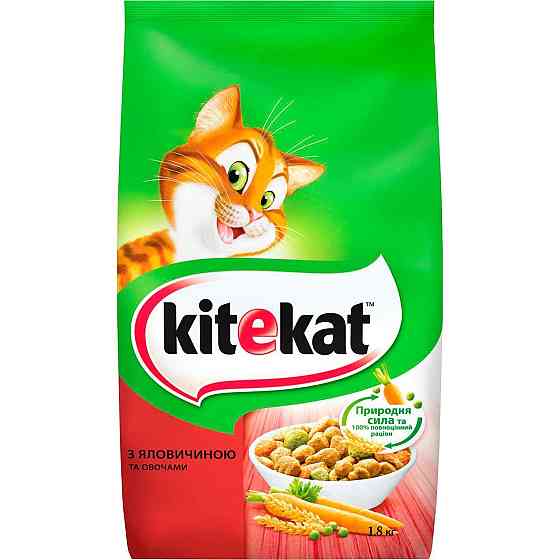 Сухой корм для взрослых кошек KiteKat (КитиКет) с говядиной и овощами 1.8 кг Винница