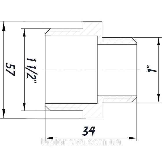 Ніпель редукційний 1 1/2"х1 НН нікельований NN752S OPTIMUM Чернівці
