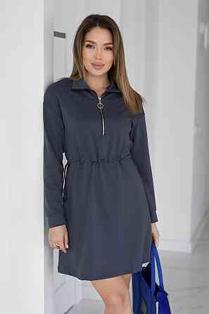 Трикотажное платье оверсайз на кулиске 