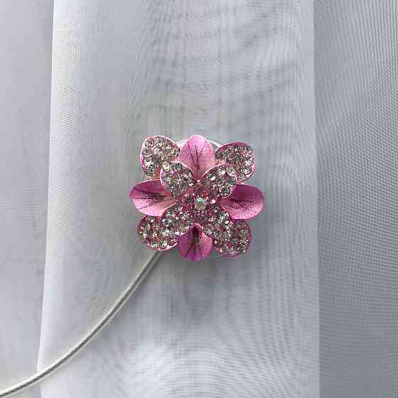 Магніти для штор та гардин "Flowers" набір 2 шт Рожевий (81-222) Київ