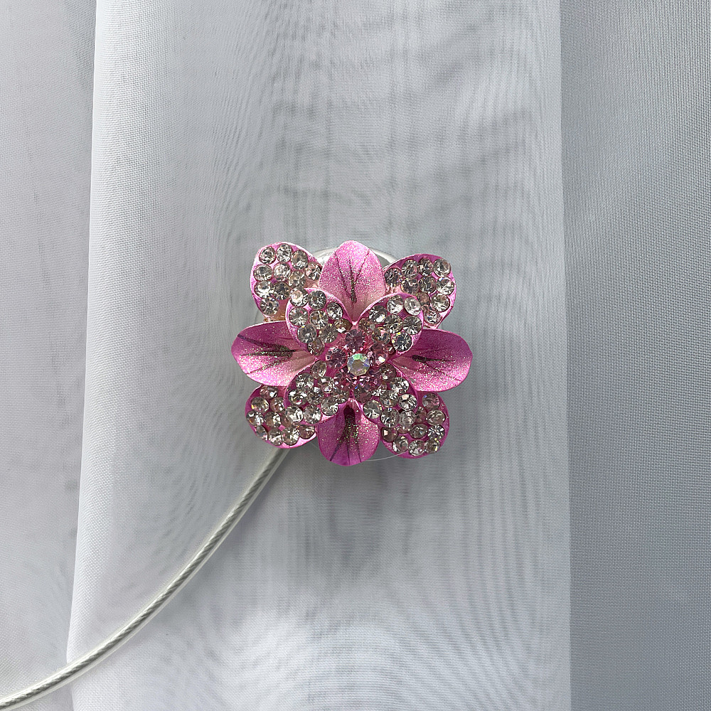 Магніти для штор та гардин "Flowers" набір 2 шт Рожевий (81-222) Київ - фото 2