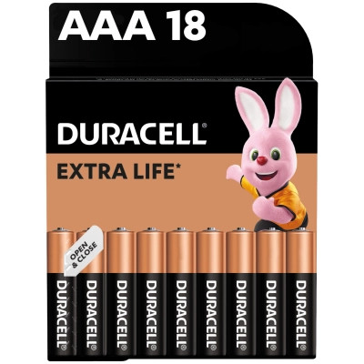 Батарейка Duracell AAA лужні 18 шт. в упаковці (5000394107557 / 81546741) Вінниця - фото 1