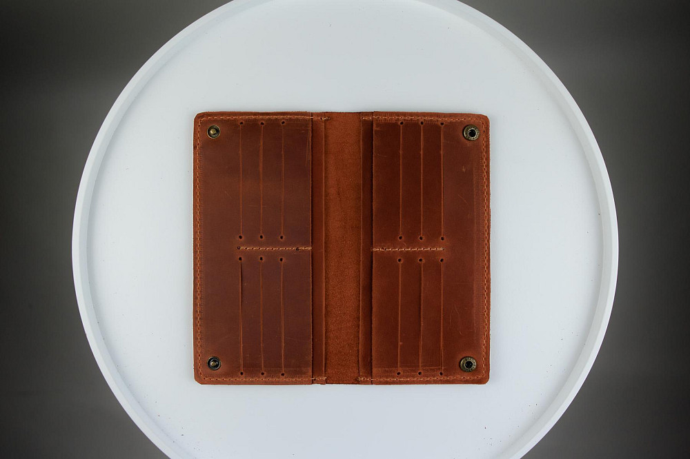 Чоловіче портмоне із натуральної шкіри Crazy Horse тиснення крокодил SH008 (Світло-коричневий) Суми - фото 4