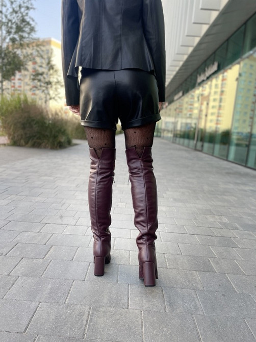 Nivelle Ботфорти жіночі NIVELLE марсала натуральна шкіра висота 50см обхват гомілки 35-37см каб Коломия - фото 5