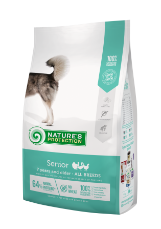 Nature's Protection Senior All Breed Сухий корм для літніх собак від 7 років усіх порід з м'ясом птиці, 4 кг Київ