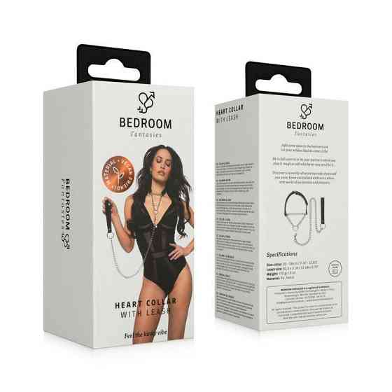 Нашийник з повідцем Bedroom Fantasies: Collar with Chain - Silver Sex Aura Київ