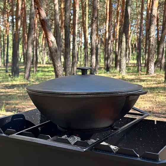 Сковорода WOK-08 чавунна з кришкою 8л Київ