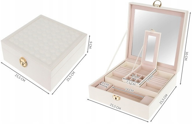 Скринька - футляр для зберігання прикрас з ключем Beautylushh (8895) Beige Нововолинськ - фото 10