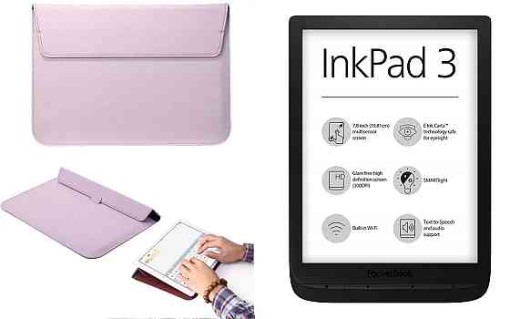 Чехол-конверт VitoCase для Pocketbook Inkpad 3 PB740, с функцией подставки для книги Фиолетовый Киев