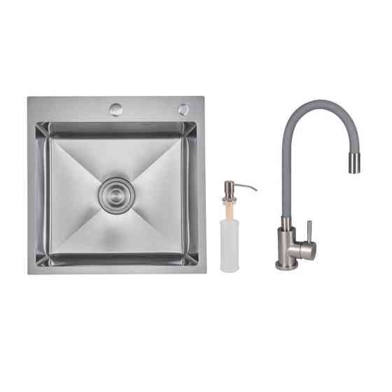 Акційний набір Lidz: мийка H5050H інтегрована Decor Honeycomb 2,5/0,5 мм LDH5050DEC48365 + Змішувач Aria для кухні з гнучким Київ