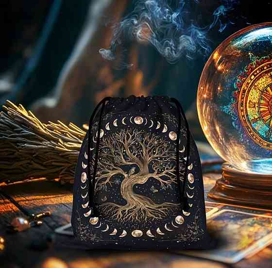 Мешочек бархатный для таро, рун, кристаллов, Дерево жизни Киев