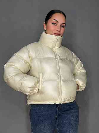 Куртка жіноча Lady Yep 10015 коротка глянцева пуффер молочна, молочний, 44 Київ