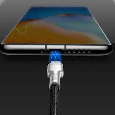 Дата кабель USB 3.1 AM to Type-C 0.25m CAKF 6.0A 66W Cafule Series Metal Data Cable Black Baseus (CAKF000001) Винница