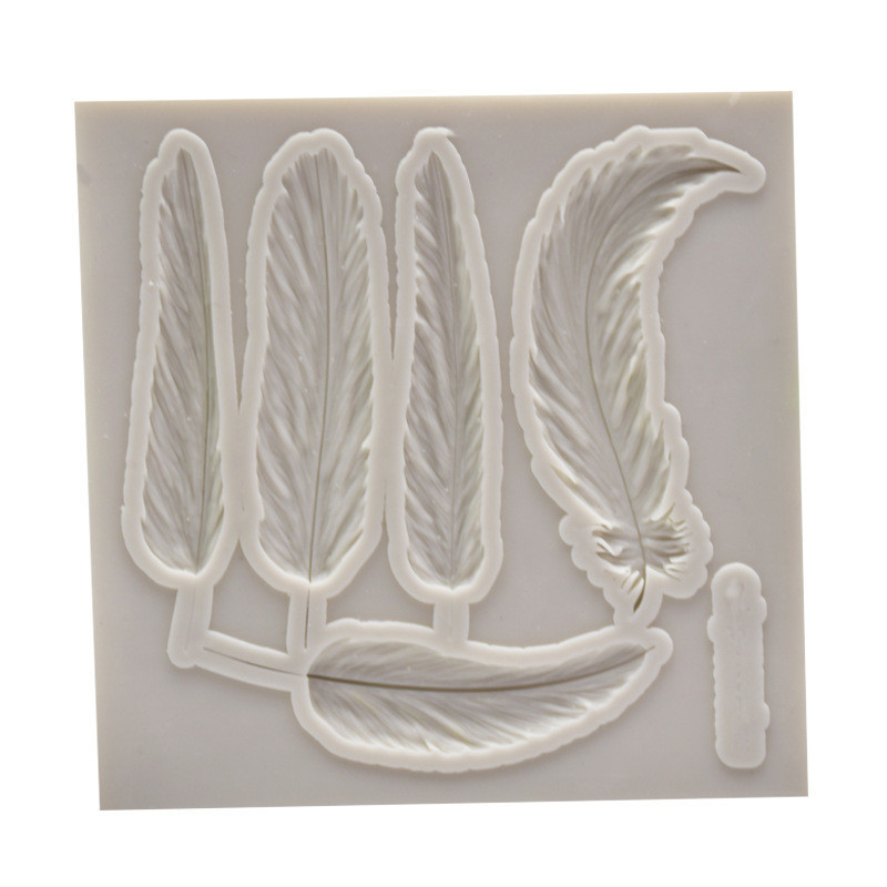 Молд силиконовый Перышки 77 на 77 мм серый Киев - изображение 1