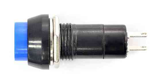 Кнопка кругла без фіксації ON-OFF синя 12V Харків