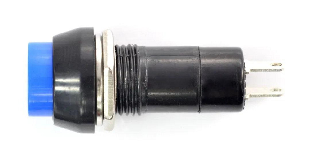 Кнопка кругла без фіксації ON-OFF синя 12V Харків - фото 2