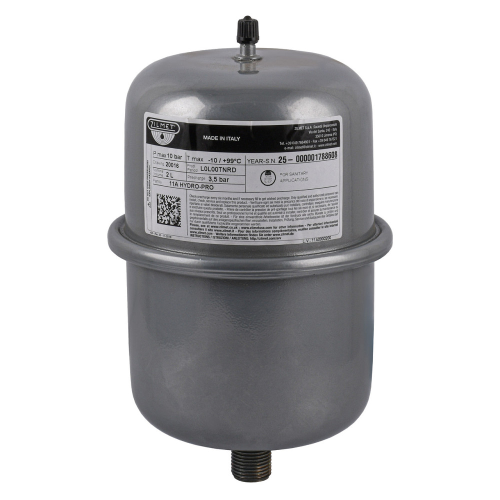 Гідроакумулятор з фіксованою мембраною 2 л Zilmet HYDRO-PRO 10bar ( 11A0000200) Київ - фото 1