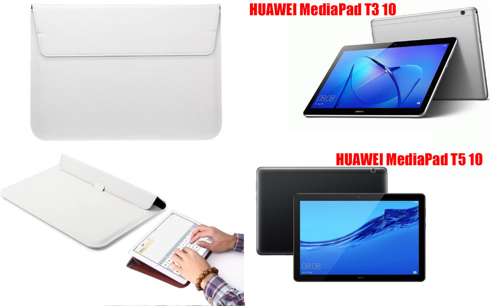 Чохол-конверт VitoCase для HUAWEI MediaPad T3 10, MediaPad T5 10, з функцією підставки для планшета Білий Київ - фото 1