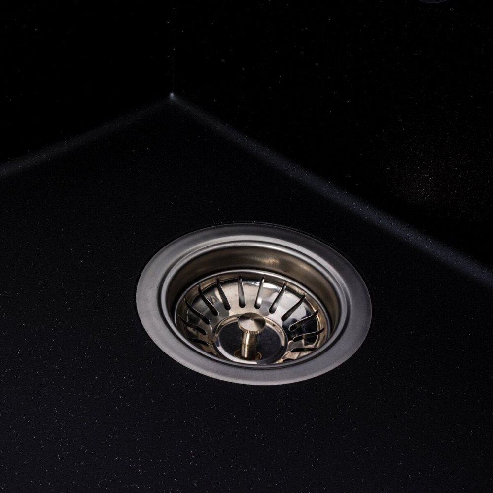 VALESO Гранітна мийка для кухні VALESO SOLID 7843 матова Чорний металік Коломыя - изображение 13