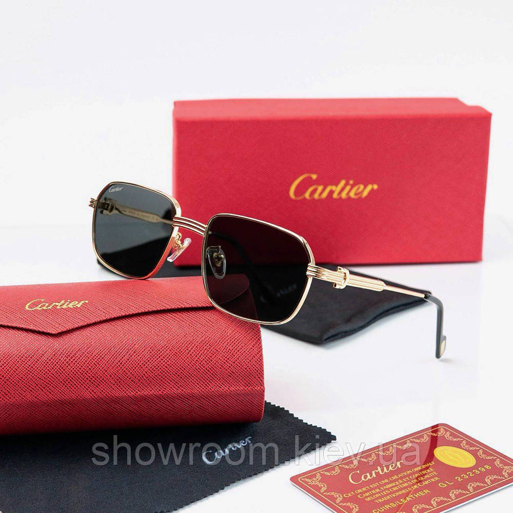 Мужские солнцезащитные брендовые очки (0445) gold Lux Киев - изображение 1