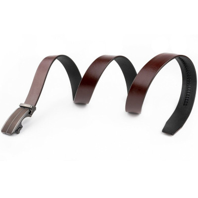 Ремень Vintage Мужской с коричневой вставкой и затемненным металлом Коричневый (20280) Винница - изображение 2