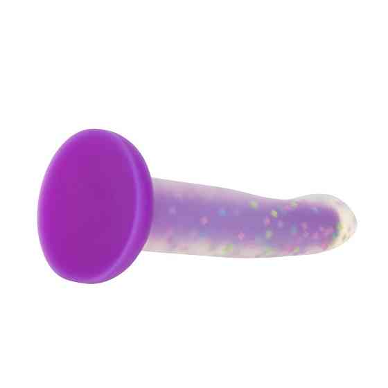 Светящийся в темноте фаллоимитатор ADDICTION Rave 8″ Glow in the Dark Dildo Purple Confetti , 20,3 см Sex Aura Киев