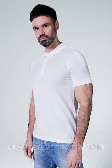 Поло классическое Stedman Lux Polo мужское белое (ST9060-WHI) L Киев - изображение 3