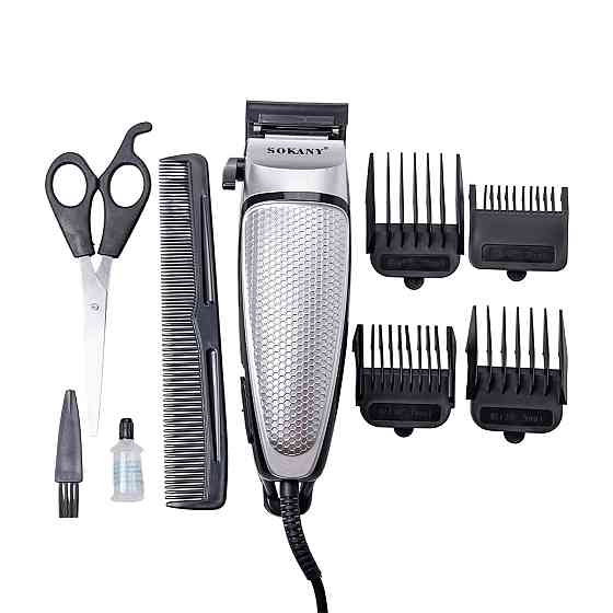 Sokany Машинка для стрижки волосся Sokany SK-4643 електрична універсальна 4 насадки Срібляста Київ