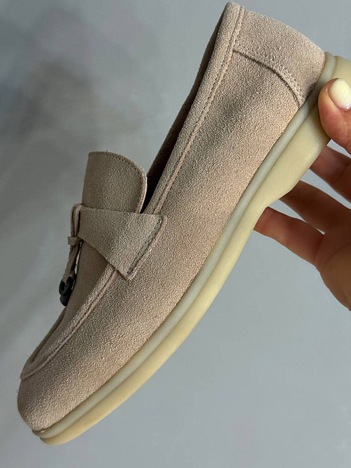 Туфли женские Hengji 336-5 замшевые лоферы с фурнитурой бежевые, 40, 25,5 см Киев - изображение 3