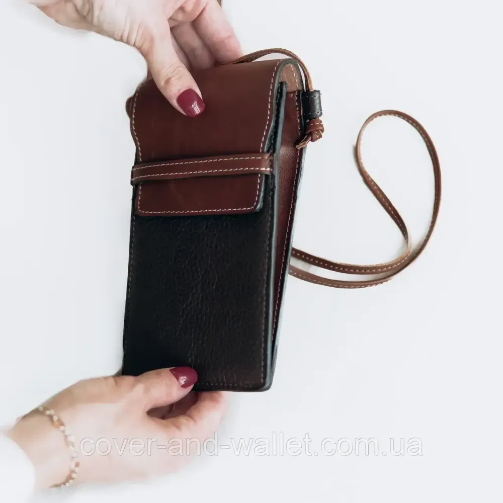 Універсальна шкіряна сумка-чохол для телефону з довгим ремінцем Grande Pelle 70372023 Київ - фото 3