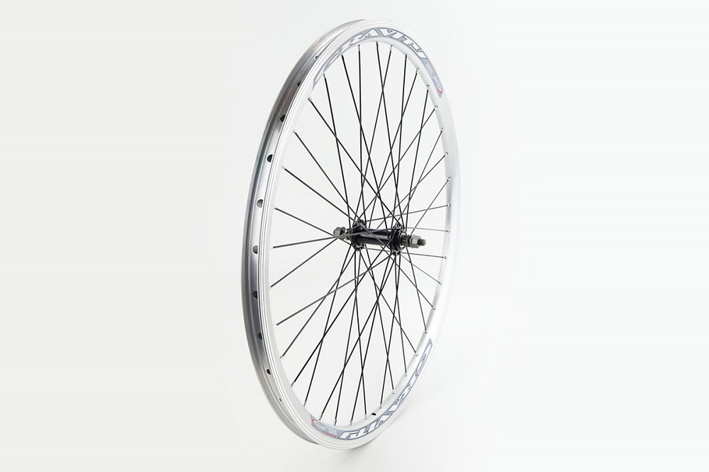 Колесо 26" переднє V-brake, обід "крапля" алюмінієвий, втулка 14Gx36H, сіре кріпл. гайка, "GRAVITY" Київ - фото 1