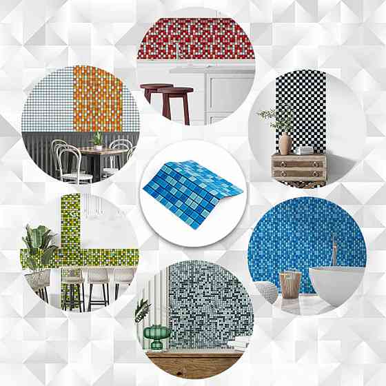 Мозаика из декоративного стекла 298х298х4,5мм Голубая SW-00002354 Днепр