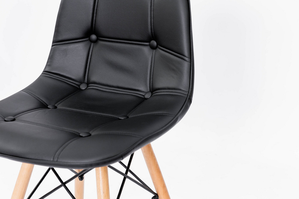 Стілець ДЖАСТІН, шкірзам чорний Київ - фото 8