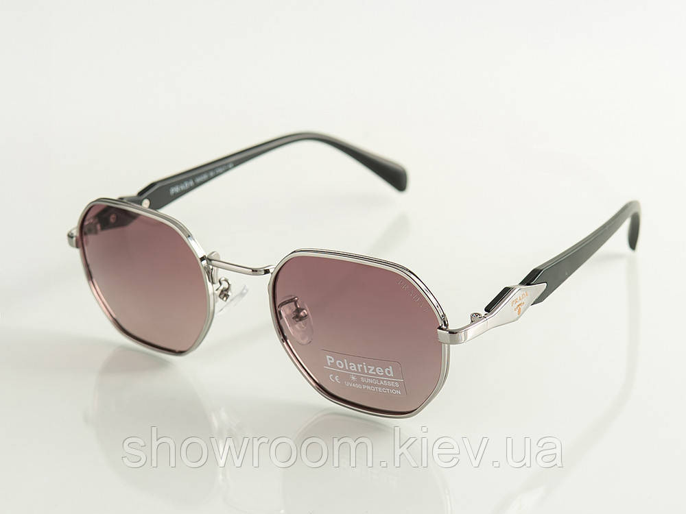 Жіночі брендові сонцезахисні окуляри Prada (08242) brown Київ - фото 3