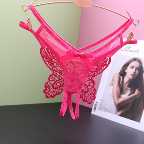 Трусики з розрізом та метеликом малинові - розмір універсальний, резинка до 100см Київ - фото 1