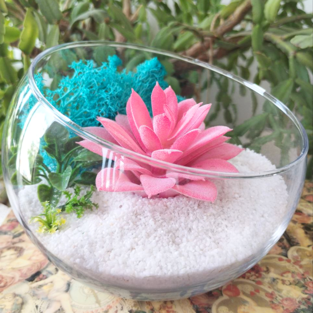 Ємність для флораріуму. Ваза зі скошеним горлом. Ваза для квіткових композицій. Діаметр 15 см Одеса - фото 3