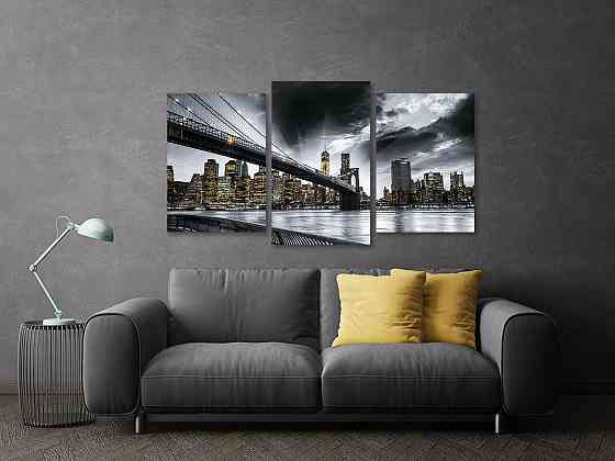 Модульная картина в гостиную / спальню  Нічний Нью-Йорк  Art-684_3 100x150 см Киев