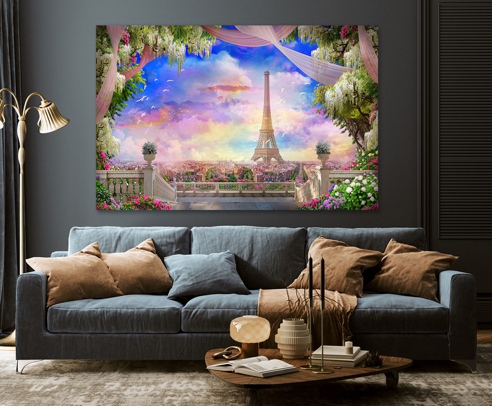 Картина полотно у вітальню / спальню   Казковий Париж  MLP_278 ( 60х30см ) 80x120 см Київ - фото 3