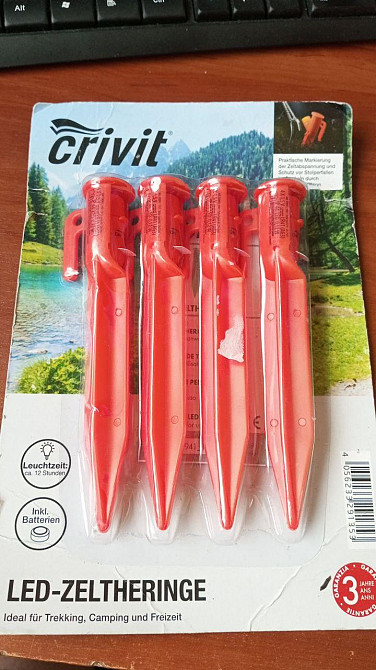 CRIVIT 4 шт. світлодіодні кілочки для намету Полтава - фото 1