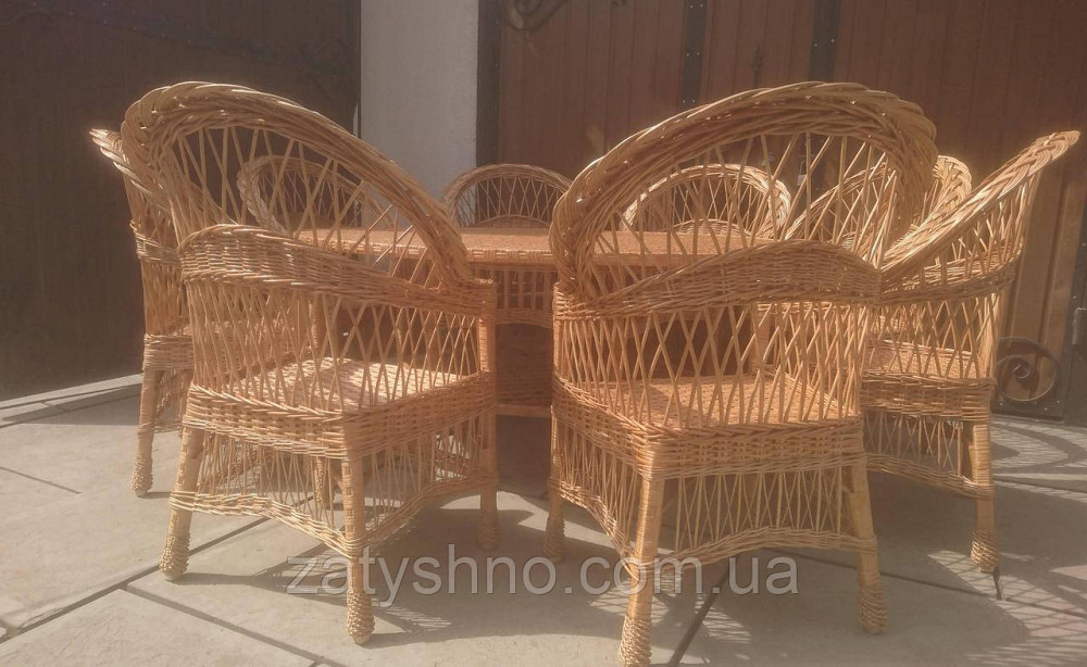 Плетені 8 крісел і великий плетений із лози Київ - фото 4