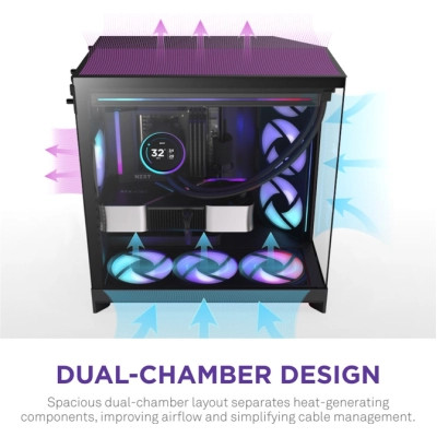Корпус NZXT H9 Flow RGB Dual-Chamber All Black (CM-H92FB-R1) Вінниця - фото 6