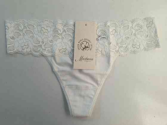 Стринги жіночі з бавовни з мереживним поясом колір Шампань Marsana 01-008 Київ