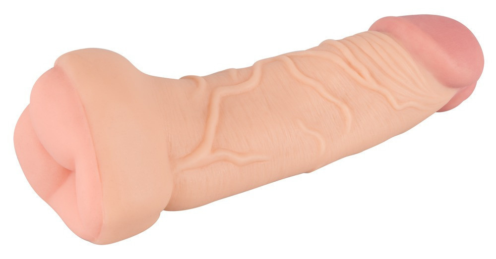 Насадка+мастурбатор - Nature Skin 2 in 1 Extension+Masturbator (+5 см) Sex Aura Київ - фото 2